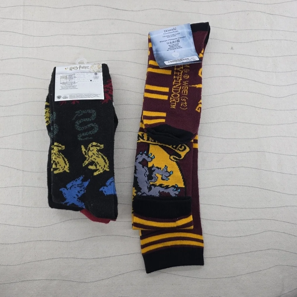 Lot Of 3 Harry Potter Socks Shoe Size 6-12 NEW